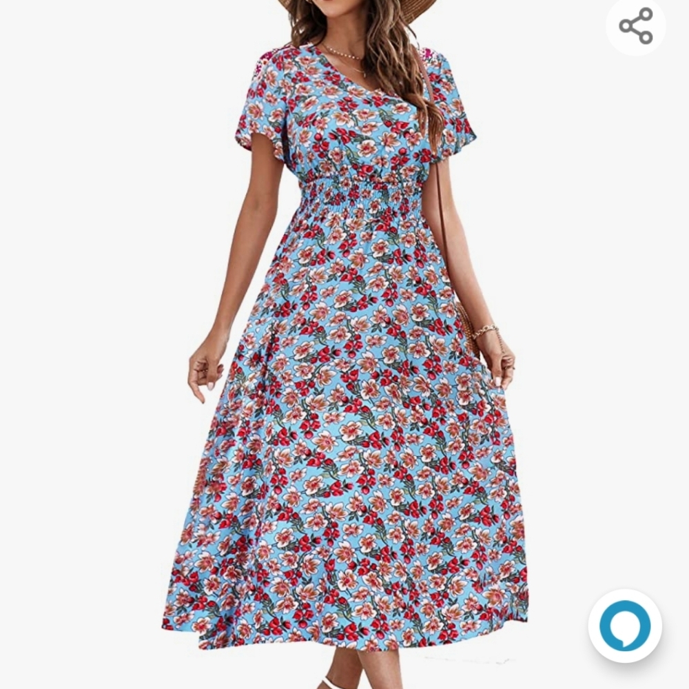 Flowery off shoulder  maxi dress